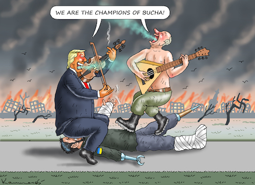Cartoon: THE CHAMPIONS (medium) by marian kamensky tagged putin,ukraine,kapitulation,trump,putin,ukraine,kapitulation,trump