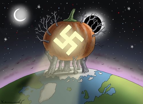 Cartoon: THE GIGA MONSTER HALLOWEEN (medium) by marian kamensky tagged the,giga,monster,halloween,the,giga,monster,halloween