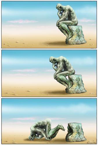 Cartoon: The Thinker (medium) by marian kamensky tagged humor,illustration,denken,mann