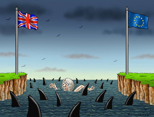 Cartoon: THERESA MAY SCHWIMMT (medium) by marian kamensky tagged brexit,theresa,may,england,eu,brexit,theresa,may,england,eu