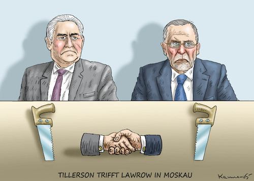 Cartoon: TILLERSON IN MOSKAU (medium) by marian kamensky tagged tillerson,in,moskau,lawrow,tillerson,in,moskau,lawrow