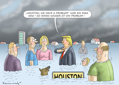 Cartoon: TRUMP BESUCHT HOUSTON (medium) by marian kamensky tagged trump,besucht,houston,trump,besucht,houston