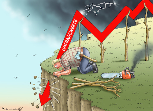 Cartoon: TRUMPS UMFRAGEWERTE (medium) by marian kamensky tagged trumps,umfragewerte,trumps,umfragewerte