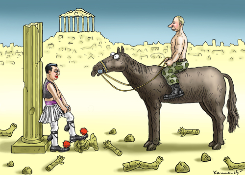 Cartoon: Tsipras Body for Putin (medium) by marian kamensky tagged alexis,tsipras,griechenland,rettungsschirm,putin,eu,griechowestern,alexis,tsipras,griechenland,rettungsschirm,putin,eu,griechowestern