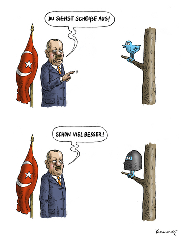 Cartoon: Twitter Arkadasch Erdi (medium) by marian kamensky tagged erdogan,türkei,korruption,twitterverbot,internet,erdogan,türkei,korruption,twitterverbot,internet