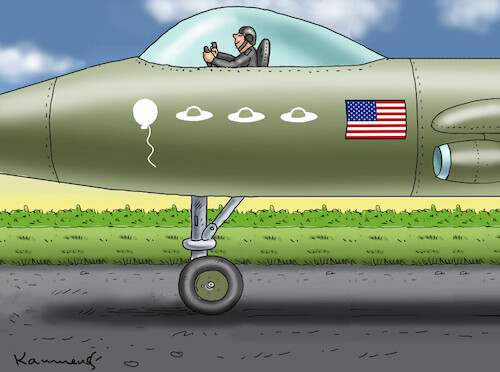 Cartoon: UFO AIR FORCE (medium) by marian kamensky tagged chinesischer,ballon,ufo,air,force,chinesischer,ballon,ufo,air,force