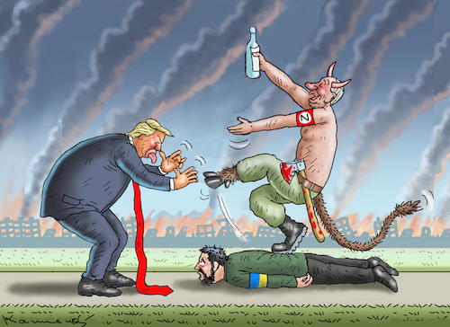 Cartoon: UKRAINEFREUND TRUMP (medium) by marian kamensky tagged ukrainefreund,trump,ukrainefreund,trump