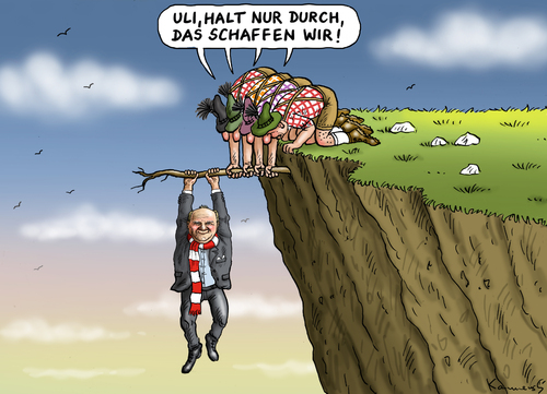 Cartoon: Uli Hoenes wird gehalten (medium) by marian kamensky tagged uli,hoeness,fc,bayern,uli,hoeness,fc,bayern