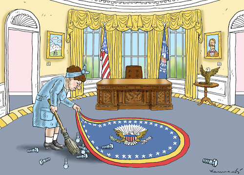 Cartoon: UNSTABILES GENIE TRUMP (medium) by marian kamensky tagged obama,trump,präsidentenwahlen,usa,baba,vanga,republikaner,inauguration,demokraten,stabiles,genie,wikileaks,faschismus,obama,trump,präsidentenwahlen,usa,baba,vanga,republikaner,inauguration,demokraten,stabiles,genie,wikileaks,faschismus