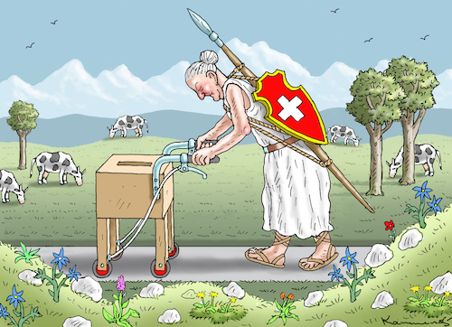 Cartoon: WAHLMÜDE HELVETIA (medium) by marian kamensky tagged wahlmüde,helvetia,wahlmüde,helvetia