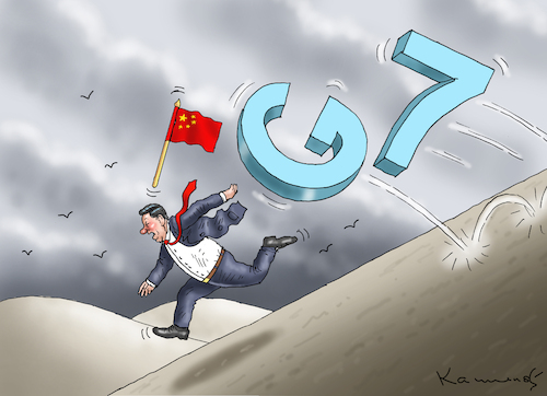 Cartoon: XI JINPING RENNT (medium) by marian kamensky tagged g7,in,japan,xi,jinping,g7,in,japan,xi,jinping