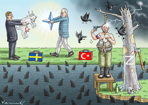 Cartoon: ZIEGENBASAR (medium) by marian kamensky tagged schwedens,nato,beitritt,schwedens,nato,beitritt