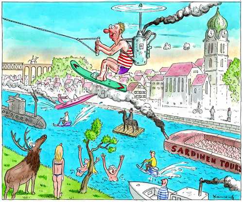 Cartoon: Zu viel Tourismus (medium) by marian kamensky tagged tourismus,innenstädte,geldmacherei,tourismus,touristen,verreisen,reise,ferien