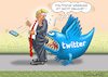 Cartoon: BISSIGER TWITTER (small) by marian kamensky tagged selenskyj,ukraine,rüstungsgeld,trump,wahllampfhilfe,joe,biden,amtsenthebungsverfahren,twitter