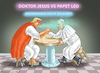 Cartoon: DOKTOR JESUS VS PAPST LEO (small) by marian kamensky tagged doktor,jesus,vs,papst,leo