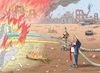 Cartoon: FEUERWEHRMANN TRUMP (small) by marian kamensky tagged apolakyptische,reiter,hollywood,los,angeles,brände,feuerwehrmann,trump