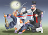 Cartoon: JUSTIZ KÄMPFT GEGEN GOTT (small) by marian kamensky tagged musk,trump,zuckerberg,bezos,felon,and,elon,in,panama,zölle,diktator,selenskyj,putin,ukraine,usa,china,handelskrieg