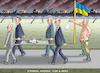 Cartoon: KOALITION DER WILLIGEN (small) by marian kamensky tagged koalition,der,willigen,merz,tusk,starmer,macron