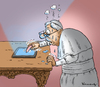 Cartoon: Papst twittert (small) by marian kamensky tagged papst,twitter,pontifex,kirche,botschaften