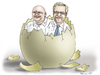 Cartoon: Siamesen Wulff Glaeseker (small) by marian kamensky tagged christian wulff bundespräsident kreditaffäre korruption hoecker zwillinge