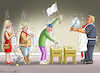 Cartoon: TRUMP ODER BLUTBAD (small) by marian kamensky tagged trump,oder,blutbad,harris,wahlen,usa,biden