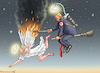 Cartoon: ZUFALL ABSOLUT AUSGESCHLOSSEN (small) by marian kamensky tagged apolakyptische,reiter,hollywood,los,angeles,brände