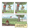 Cartoon: Äpfelweitwurf (small) by joak tagged comic,comicstrip,apfel,apfelbaum,weitwurf,sport,olympischedisziplin,garten,korb,werfen,herausforderung,spaß,spiel