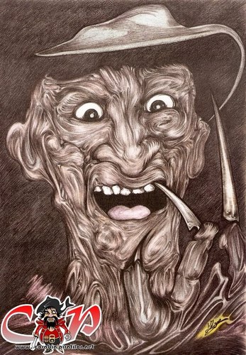 Cartoon: Freddy Krueger (medium) by corabiapiratilorgmailcom tagged piratilor,corabia,portrete,desene,caricaturi