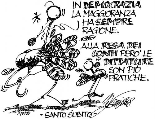 Cartoon: Santo Subito (medium) by Andrea Bersani tagged santo,subito,democrazia