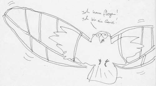 Cartoon: das genie (medium) by till tagged vogel,fliegen,erfindung,genie