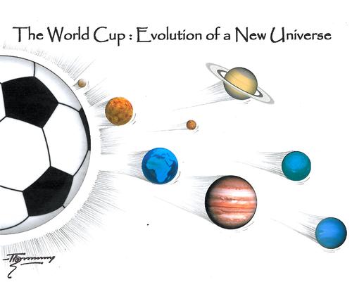 Cartoon: Evolution of a New Universe (medium) by Thommy tagged world,cup,2010,football,soccer,south,africa