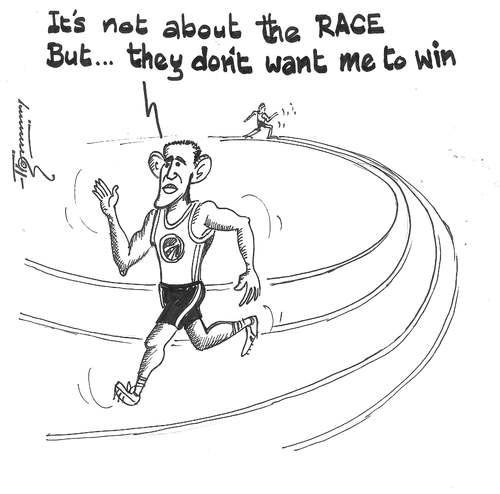 Cartoon: Its not about the RACE (medium) by Thommy tagged race,obama,politics