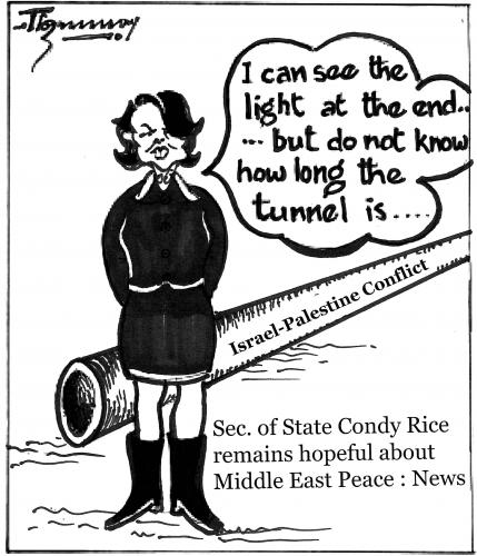 Cartoon: Middle East Peace (medium) by Thommy tagged rice,middleeast,israel,palestine