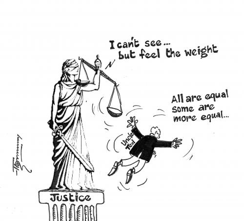 Cartoon: Uncle Ted and Lady Justice (medium) by Thommy tagged justice