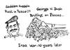 Cartoon: Iraq invation at 10Y (small) by Thommy tagged iraq,saddam,hussien,george,bush