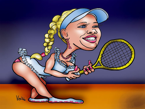 Cartoon: Caroline Wozniacki (medium) by Krzyskow tagged tenis