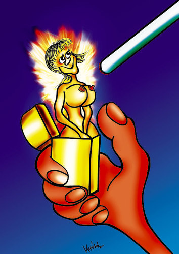 Cartoon: cigarette lighter (medium) by Krzyskow tagged animals,art,caricature,character,comic,design,frau,girl,illustration,line,love,man,mann,music,obama,politics,portrait,sport,tiere,money