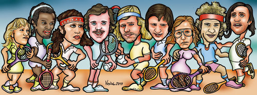 Cartoon: Legends of tennis 2 (medium) by Krzyskow tagged karykatura,tenis