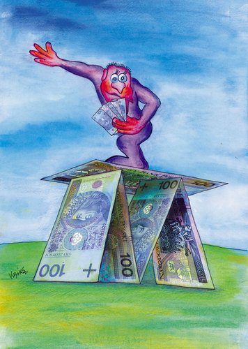 Cartoon: Money5 (medium) by Krzyskow tagged animals,art,caricature,character,comic,design,frau,girl,illustration,line,love,man,mann,music,obama,politics,portrait,sport,tiere,usa,woman