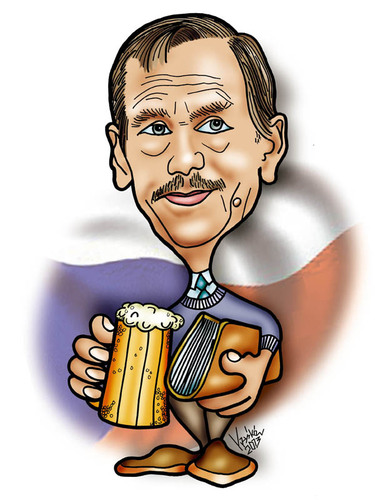 Cartoon: Vaclav Havel (medium) by Krzyskow tagged karykatura