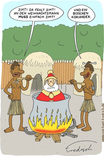 Cartoon: Weihnachten bei den Kannibalen (medium) by Fredrich tagged cannibals,kannibalen,noel,christmas,weihnachten