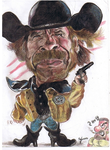 Cartoon: Chuck Norris Texas Ranger (medium) by RoyCaricaturas tagged chuck,norris,actors,cartoon,texas