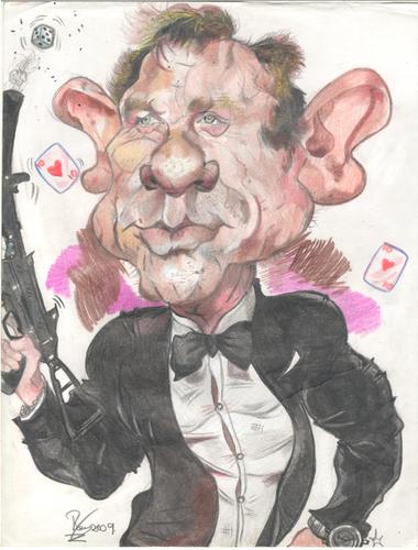 Cartoon: Daniel Craig the new Bond (medium) by RoyCaricaturas tagged daniel,craig,james,bond,movie,hollywood,actors
