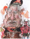 Cartoon: Augusto Pinochet and Lucifer (small) by RoyCaricaturas tagged pinochet,politicians,caricatura
