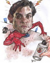 Cartoon: Tobey Maguire is Peter Parker. (small) by RoyCaricaturas tagged spiderman maguire tobey hollywood actors