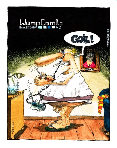 Cartoon: WampCam 1.0 (medium) by geralddotcom tagged gopro,kamera,dick,adipositas,sehen,wampe,bauch