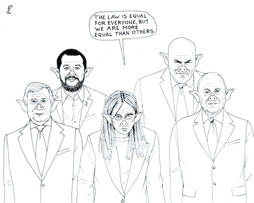 Cartoon: Animal farm (medium) by paolo lombardi tagged italy,meloni,justice,referendum