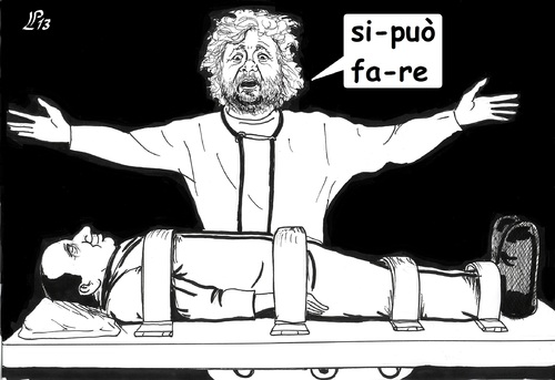 Cartoon: Berlusconstein Junior (medium) by paolo lombardi tagged italy,berlusconi,grillo