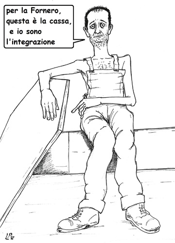 Cartoon: Cassaintegrazione Straordinaria (medium) by paolo lombardi tagged italy,economy,politics,satire,worker