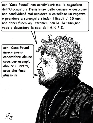 Cartoon: Diversi Condivisione (medium) by paolo lombardi tagged grillo,fascism,politics,satire,cartoon
